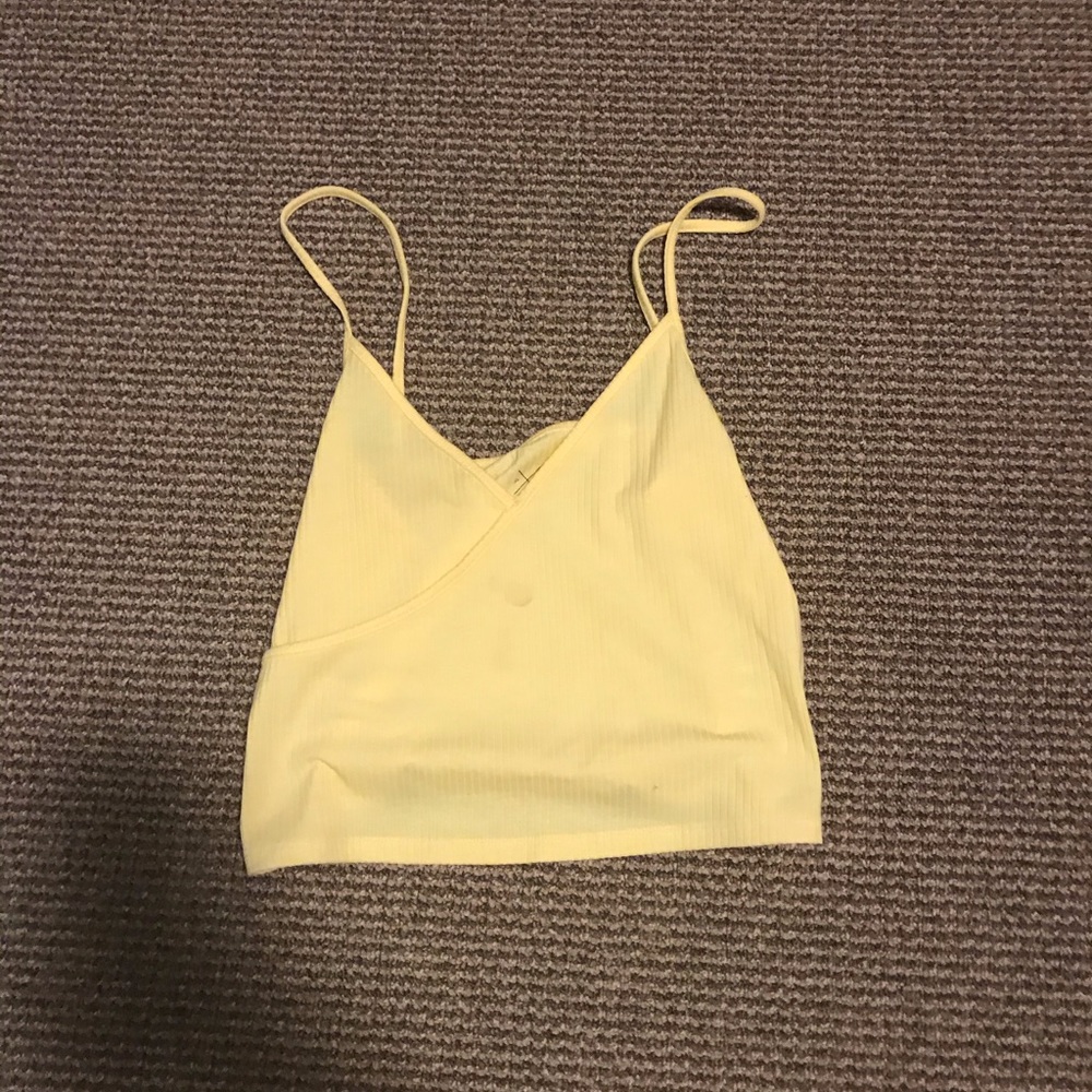 Yellow cropped tank top